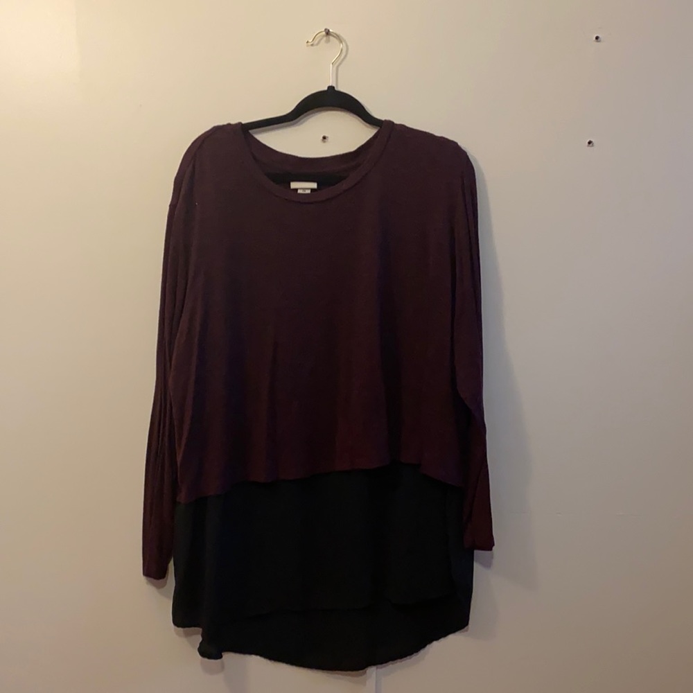 Maroon layered top